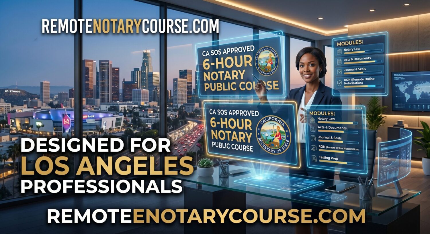 Student taking a San Bernardino County Notary Public Class online